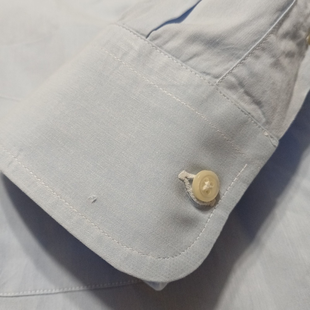 Gitman Bros Men's Long Sleeve Blue Cotton Oxford Button Shirt Size L (16.5-34) - Picture 3 of 11